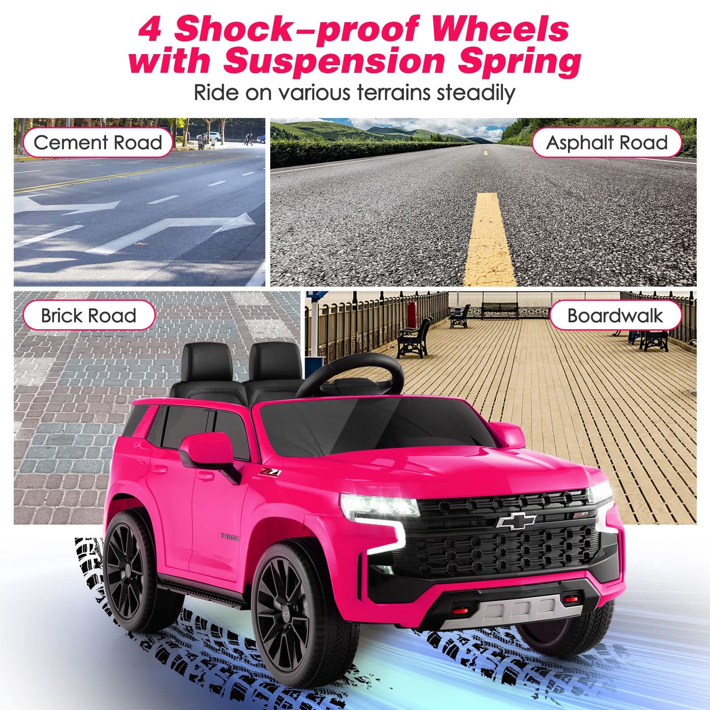 Costzon Ride On Car, 12V Licensed Chevrolet Tahoe Battery Powered Electric Vehicle W/ 2.4G Remote Control, High/Low Speed, Music