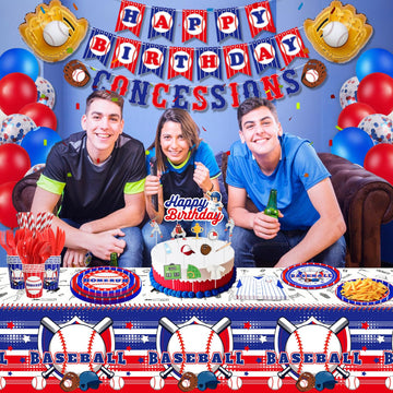 201 Pack Baseball Party Decorations Baseball Birthday Party Supplies Sports Theme Birthday Party Decor Baseball Tableware Set -