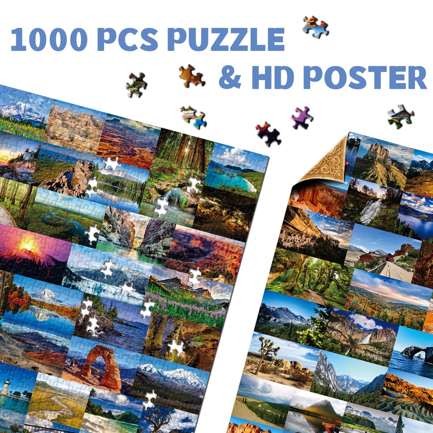National Parks Puzzle For Adults 1000 Pieces, Landscape Nature Puzzle As National Parks Wall Decor, American Scenery Mountain Ji