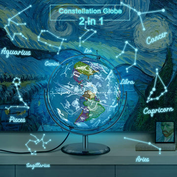 Illuminated World Globe For Kids, Desk Globe Night Light With Stand