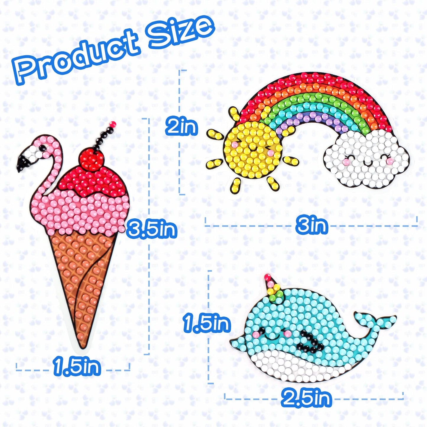 Cymbana 5D Painting Diamond Stickers Kits 25 Pcs Diamonds Dots Arts And Crafts For Kids Ages 6-8 8-12 Contains Unicorn, Mermaid,
