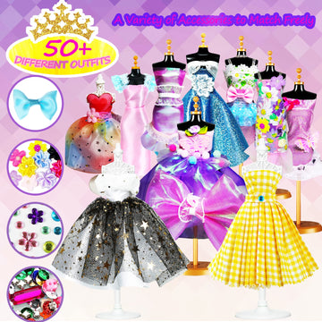 600Pc+ Fashion Designer Kits For Girls, Creativity Diy Arts & Crafts Toys Fashion Design Sketchbook With Mannequins, All In One