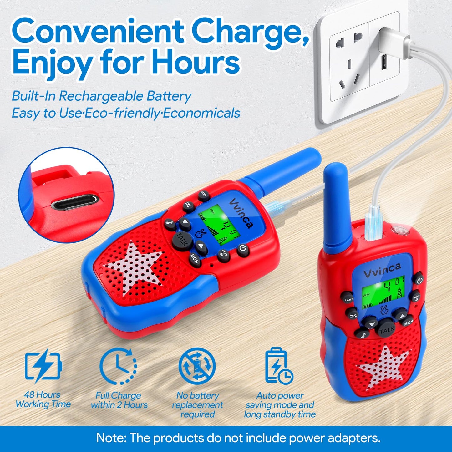 Vvinca Walkie Talkies For Kids Rechargeable, Spider Toys For Ages 3 4 5 6 7 8 9 10 Boys Girls Christmas Birthday Gifts For 3-12