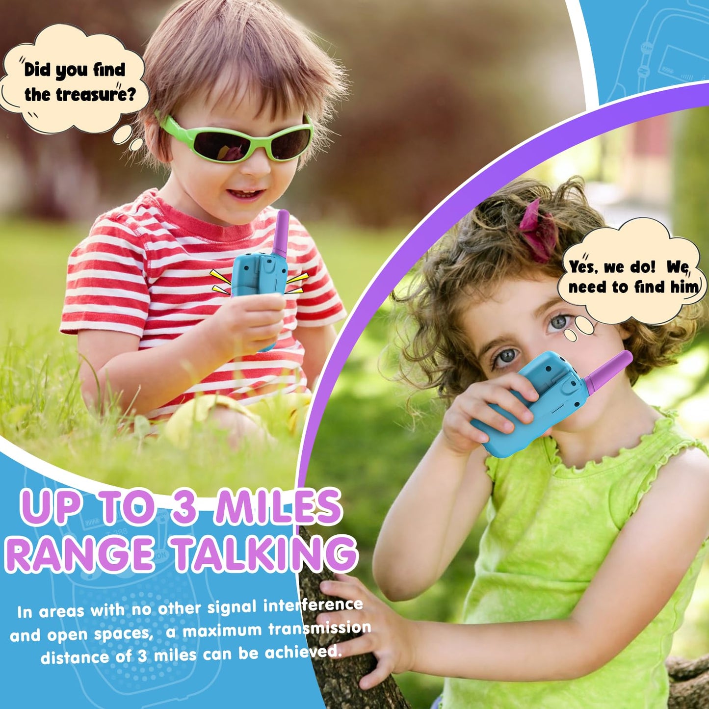 Selieve Toys For 3-14 Year Old Children'S, Walkie Talkies For Kids 22 Channels 2 Way Radio Toy With Backlit Lcd Flashlight, 3 Mi