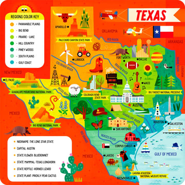 Little Buffalo - Learning & Education - State Puzzle: Texas For Kids Ages 4 And Up