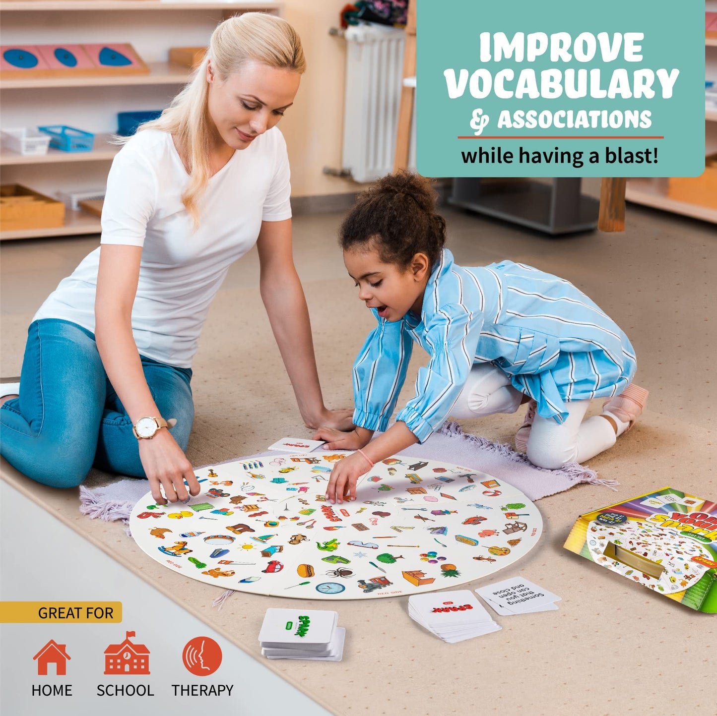 Matching Game Preschool Board Games for Kids 2-in-1 Picture Cards Match and Category Games Speech Therapy Materials Educational Games for Kids 3 and Up