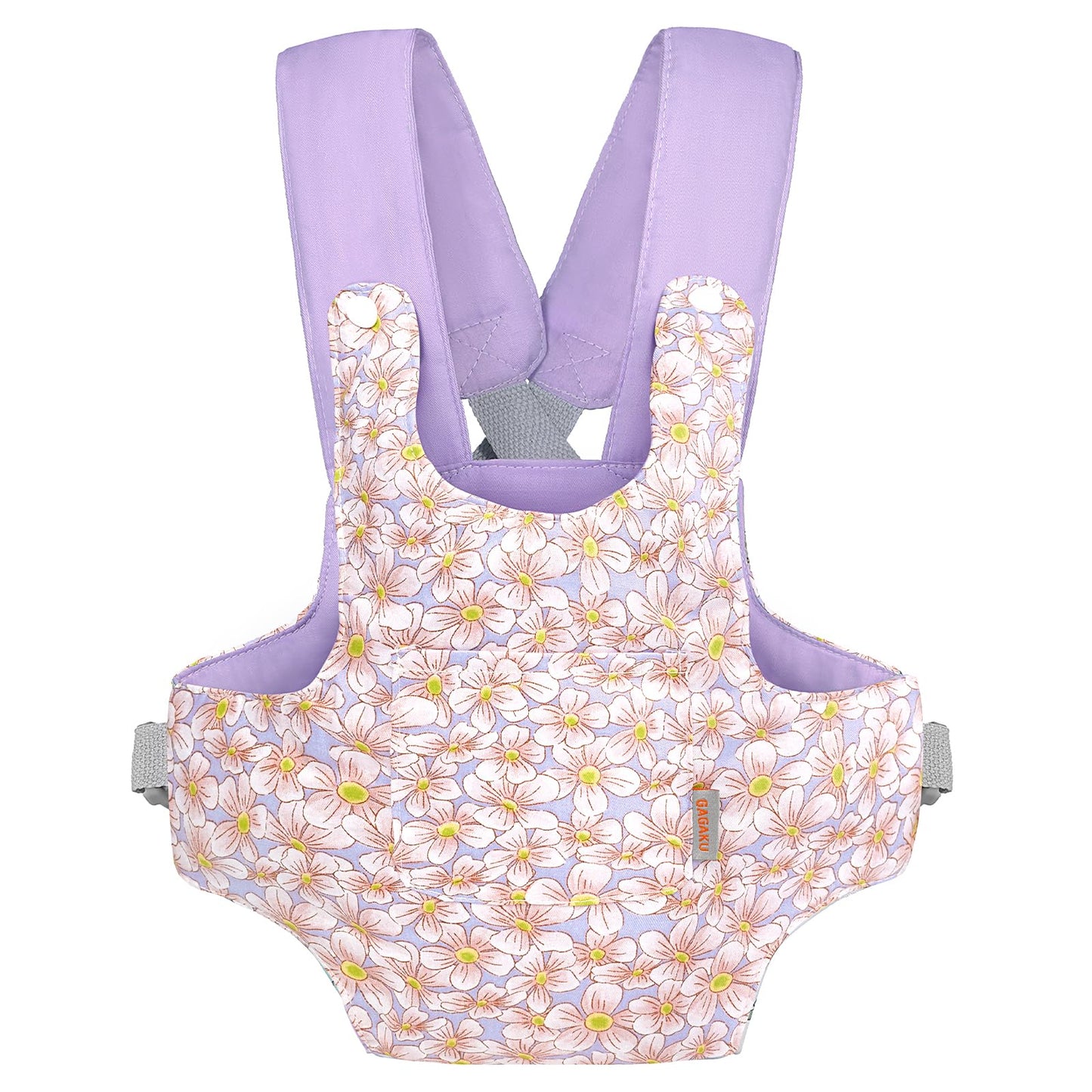 Gagaku Baby Doll Carrier For Toddler Toy Baby Carrier For Dolls Accessories Doll Carrier For Little Girls – Purple (With Pink Flowers)