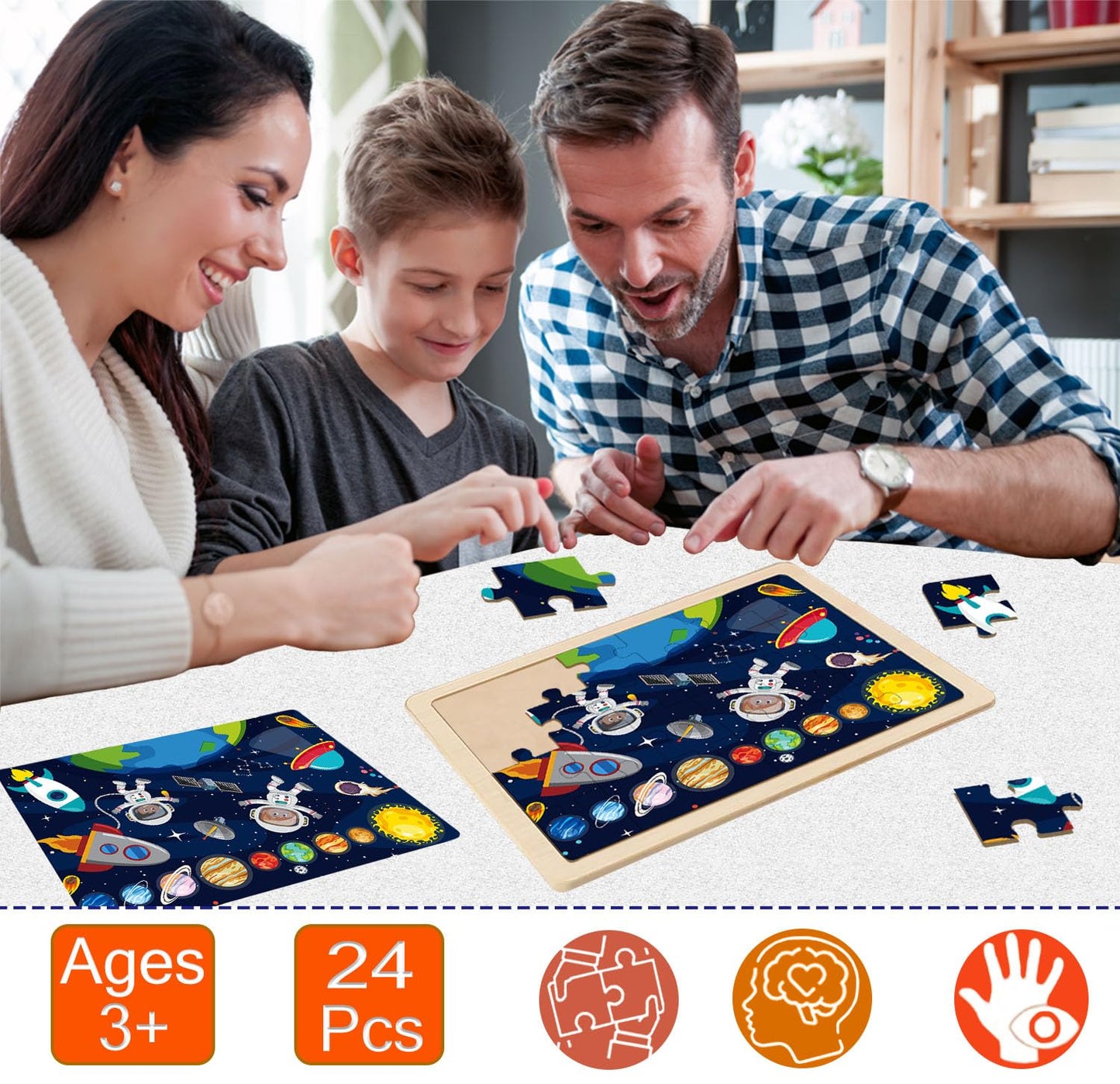 Puzzles For Kids Ages 4-6, 24 Pieces Woodens Puzzle For Toddlers Ages 3 4 5 6 Year Olds Kids Puzzles Children Puzzle For Boys An