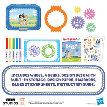 Spirograph Jr Bluey Toys - Toddler Arts And Crafts, Drawing Art Kit, Toddler Activities, Bluey Stickers, Drawing Pad, Jumbo Gear