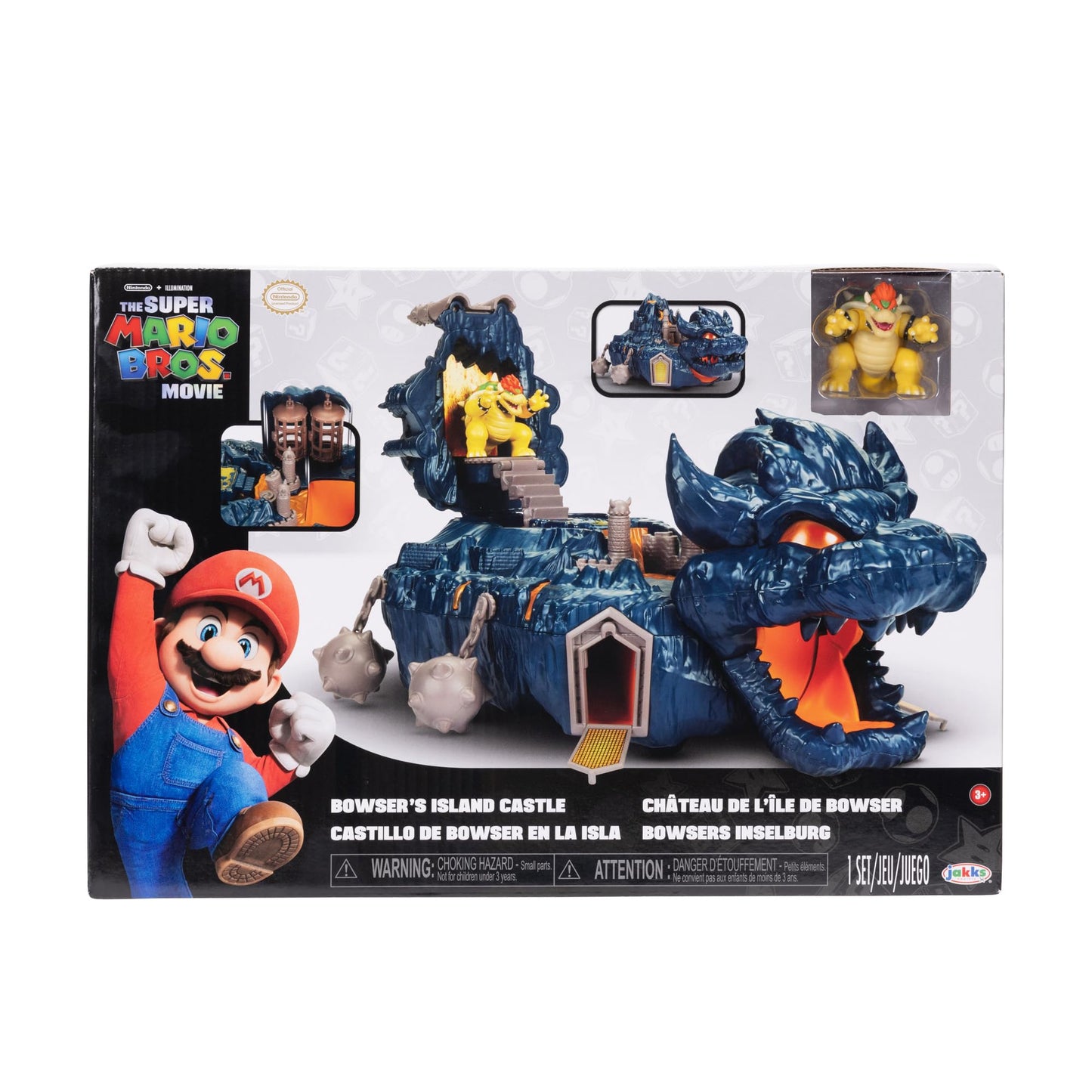 The Super Mario Bowser Island Castle Playset With 2.5” Bowser Action Figure & Interactive Pieces