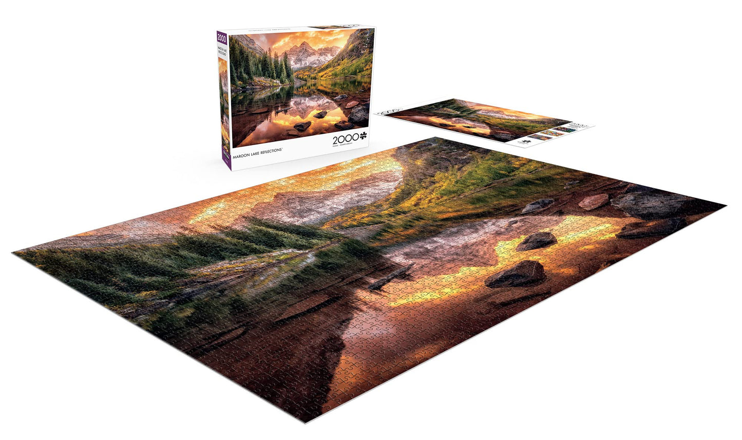 Buffalo Games - Joshua Snow - Maroon Lake Reflections - 2000 Piece Jigsaw Puzzle For Adults Challenging Puzzle Perfect For Game Nights - Finished Size Is 38.50 X 26.50