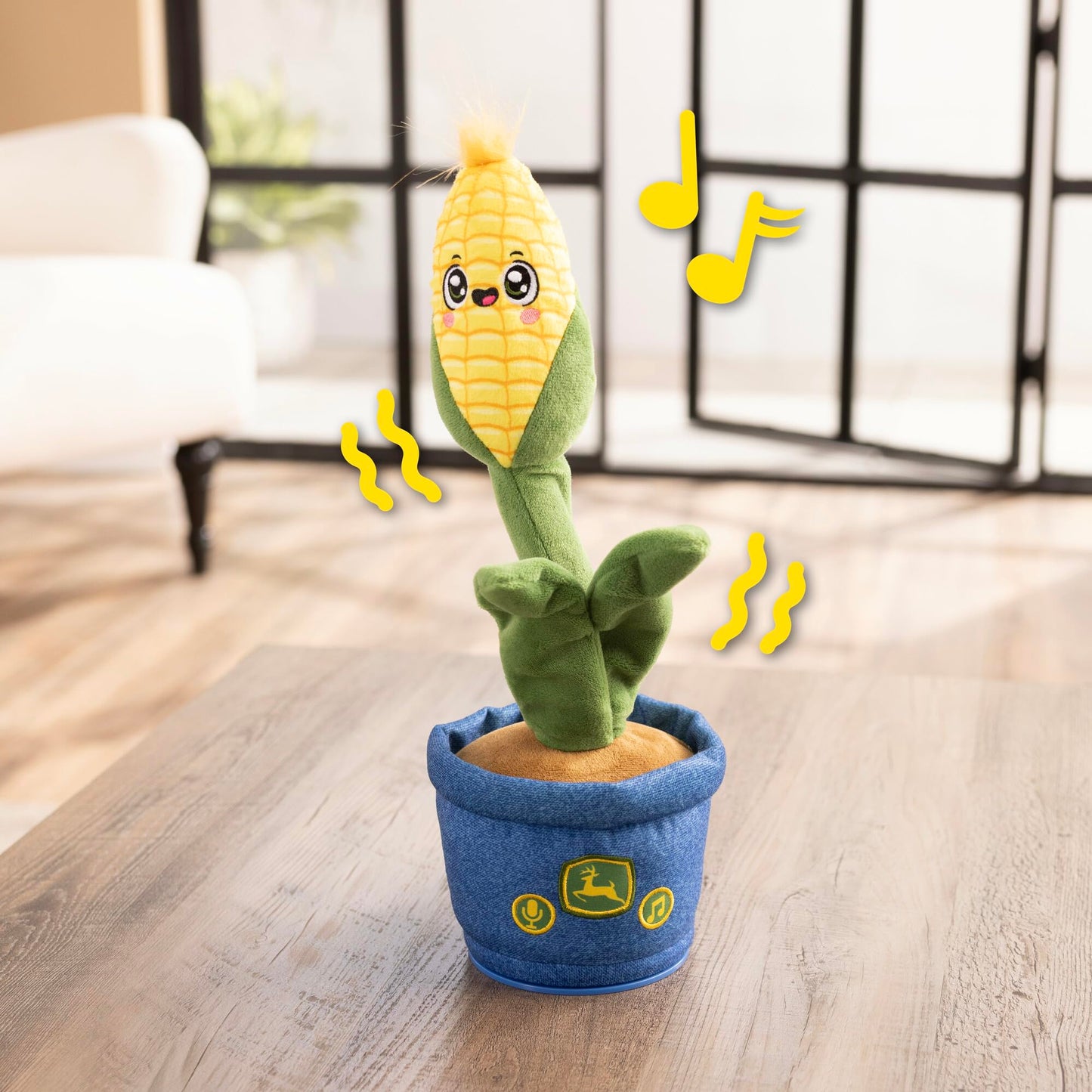 John Deere Toys - Corny Dancer Interactive Plush Toy - Dancing Baby Musical Toy Repeats What You Say And Plays Music - Soft Baby Sensory Toys - Ages 2 Years And Up