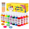 Fantastory Tempera Paint for Kids, 32 Colors (2 oz Each), Washable, Non-Toxic, Neon Finger Paints, Ideal for Sponge Painting and Gifts
