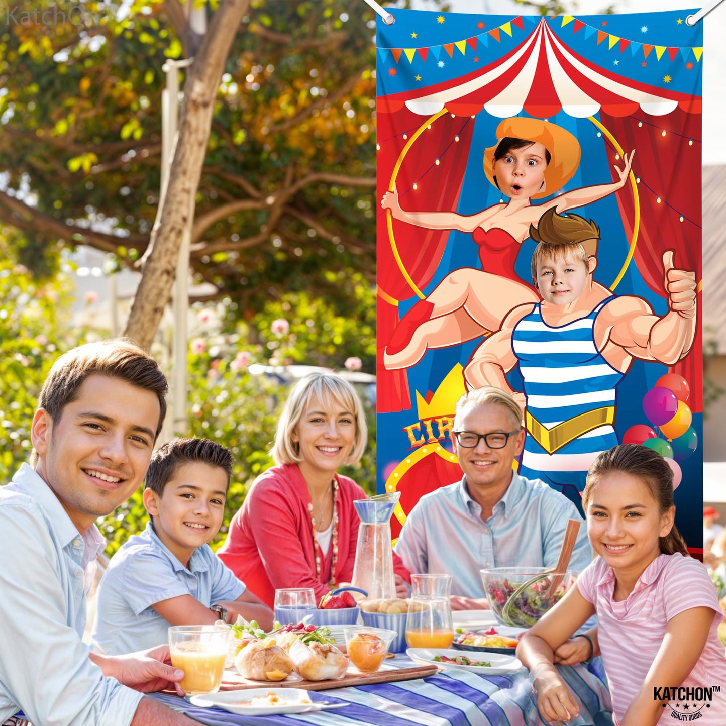 KatchOn, Large Carnival Photo Booth Backdrop - 72x36 Inch | Carnival Decorations | Carnival Photo Door Banner for Carnival Theme