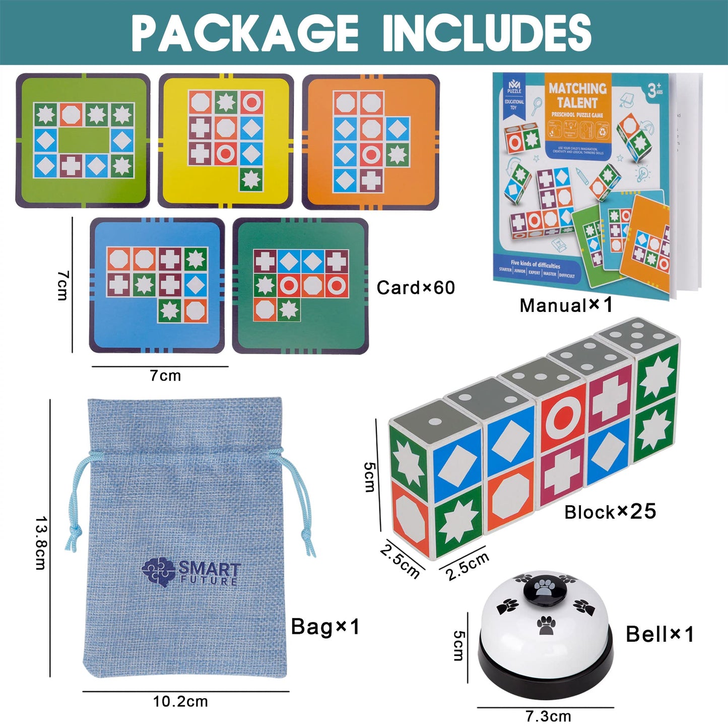 Puzzle Game Wooden Matching games Suitable for Children and Adults, Analytical Educational Logical Training and Thinking Board T