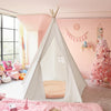 Co-Z Larger 85'' H Kids Teepee Play Tent, 2.1M Large Indoor Canvas Teepee Tent For Adults, Tall Foldable Teepee Outdoor, 5 Sides