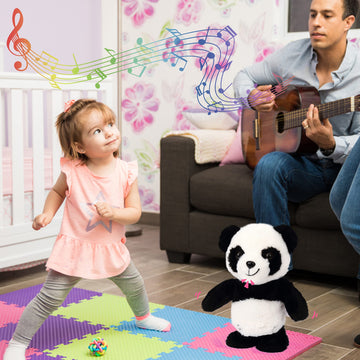 Easfan Talking Panda Repeats What You Say Electric Walking Singing Stuffed Animal Interactive Funny Plush Toy Musical Speaking Animated Toy Birthday For Kids Boys Girls, 8'