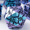 Soar Forge Metal Dice For Dnd - Beautiful Blue Glitter Cracks Set Compatible With Dungeons And Dragons And Other Rpg, Dice For D