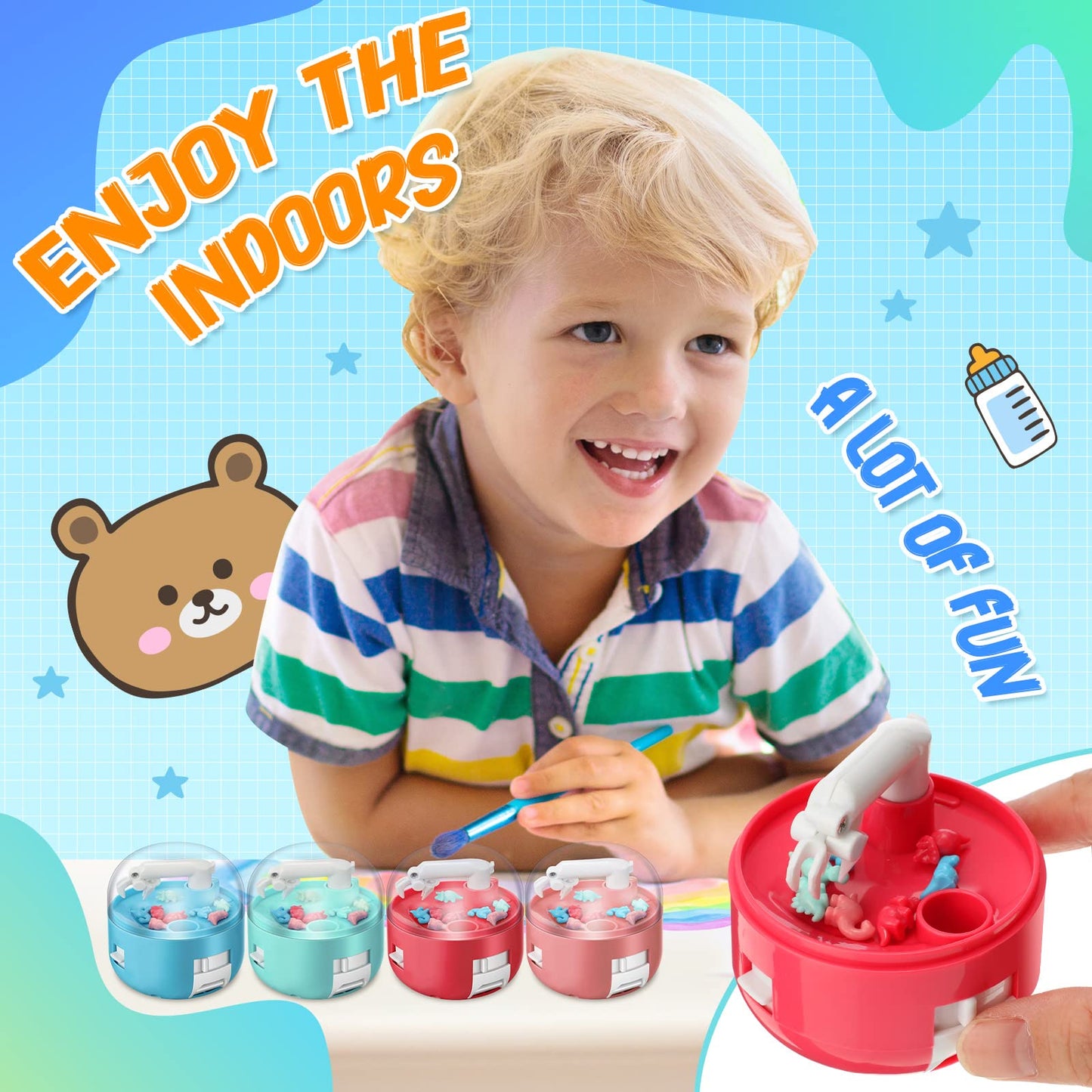 Meanplan Mini Claw Dinosaur Machine Toys Machine Prizes for Kids Figures Arcade Grabber Game Christmas Birthday Gifts Party Favo