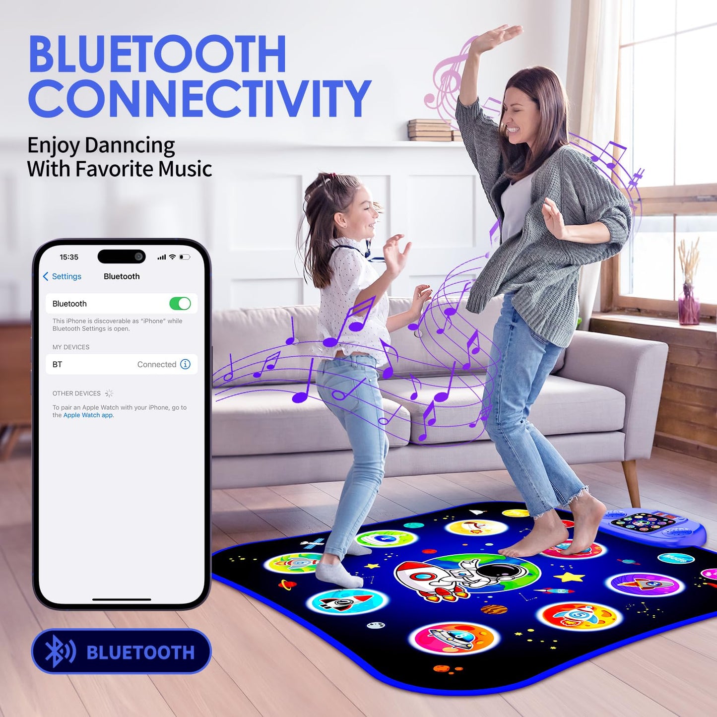 Omozombb Dance Mat Toys Girl Gifts Ages 8-12 Boy Birthday Game For Kids Toys Space Dance Mats Game Gift Xmas Toy Light Up Dance
