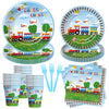 APOWBLS Train Birthday Plates And Napkins Party Supplies Dinnerware, Train Birthday Decorations, Plate, Cup, Napkin, Fork, Train