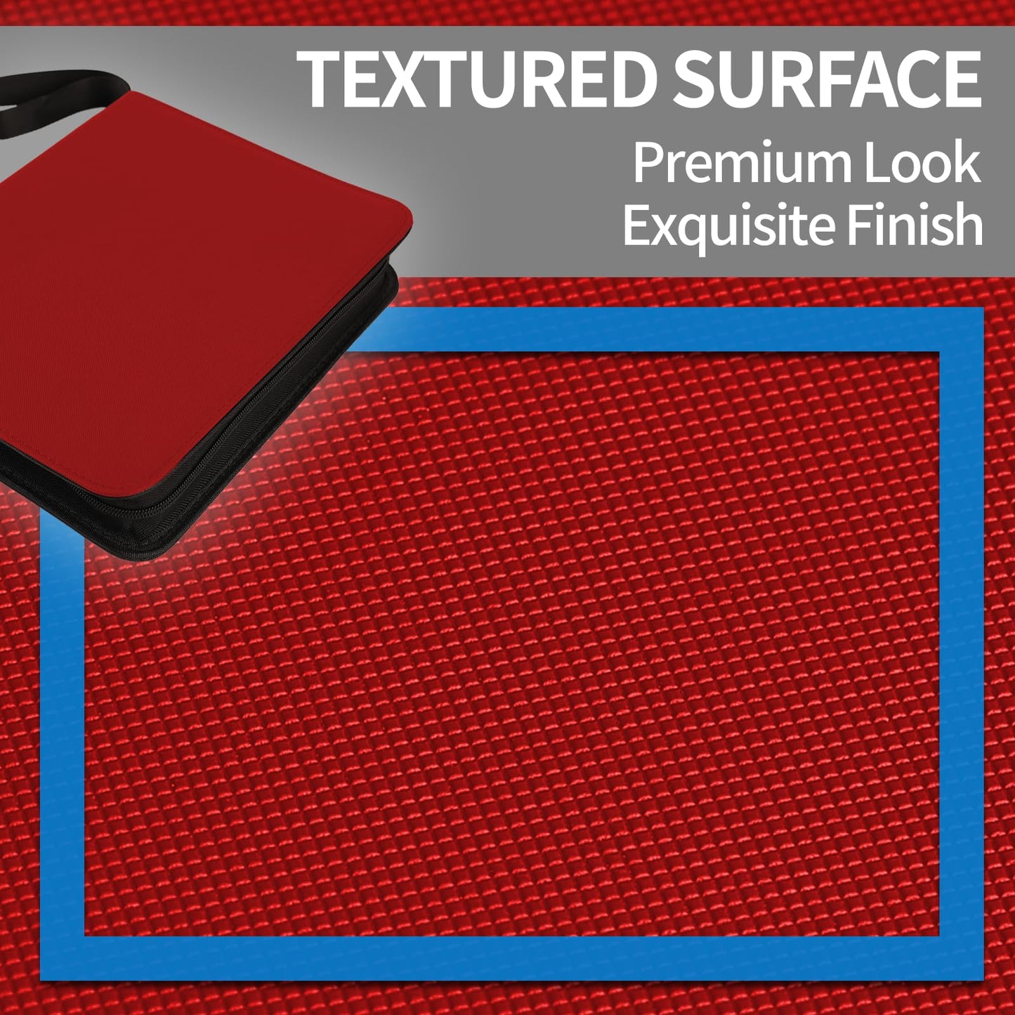 Toploaders Binder Portable 4 Pockets Trading Card Holder Albums for Sports Trading and Gaming Cards Red