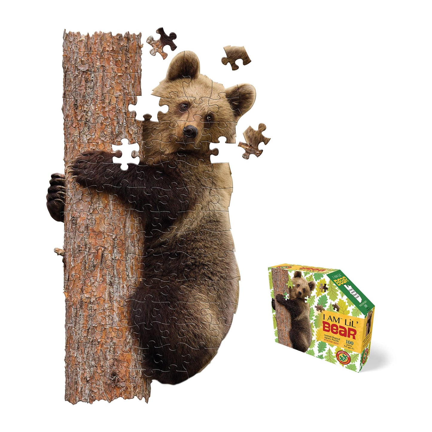 Madd Capp Puzzles Jr. - I Am Lil Bear - 100 Pieces - Animal Shaped Jigsaw Puzzle