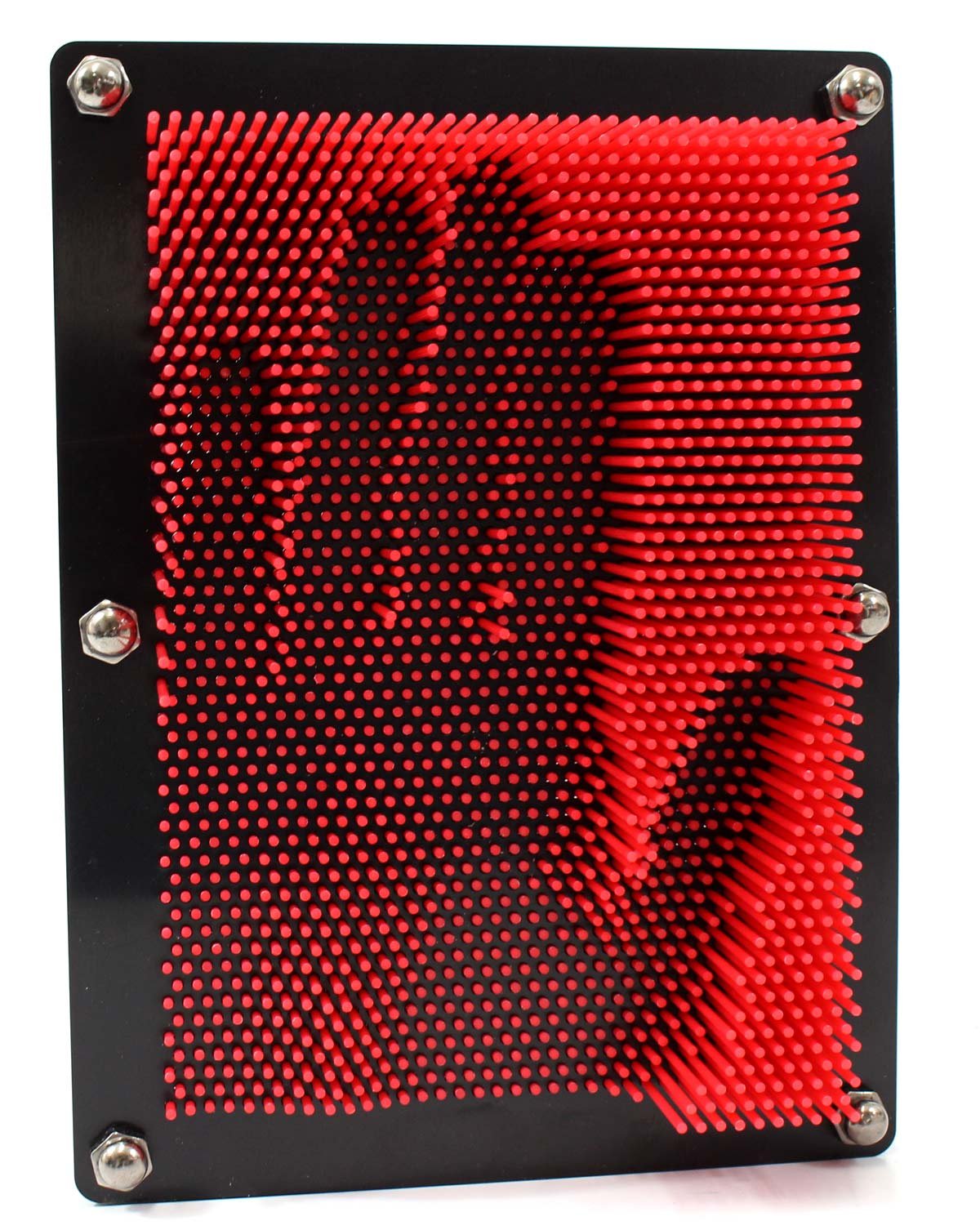 Powertrc 3D Pin Art Sculpture - Pin Impression Toy - Pin Impression Hand Mold - Great Toy For Kids (6' X 8' Red)