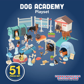 Cp Toys Dog Figurines Academy Toddler Playset, Realistically-Detailed Toy Dog Figures, Hand Painted Animal Toys, Birthday Gift For Girls And Boys, 51-Piece, Ages 3 Years & Older