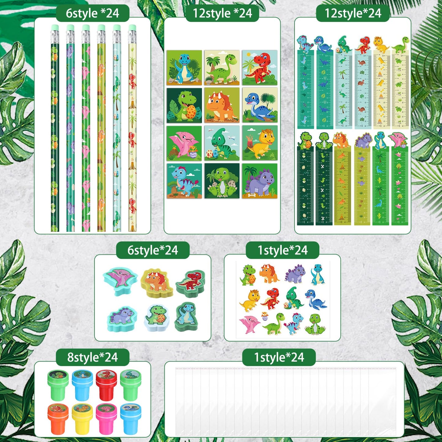 Perkoop 24 Pack Dinosaur Party Favors Dinosaur Birthday Party Supplies Dinosaur Goodie Bags For Boys Girls Birthday With Noteboo