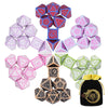 CiaraQ DND Polyhedral Dice Set (42pcs) with A Gold Pattern Drawstring Bag for Dungeons and Dragons RPG MTG Table Games. 6 Sets F