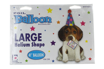 Betallic XL Happy Birthday Puppy Shaped Mylar Foil Balloon - Multi-colored, Plastic, Model 7794936