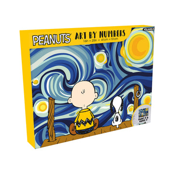 AQUARIUS Peanuts Starry Night Painting Kit, 16" x 20", Cotton Material, Model 88008