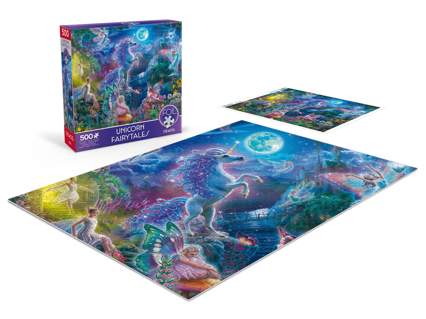Ceaco - Foil Puzzle - Unicorn Fairytales - 500 Piece Jigsaw Puzzle