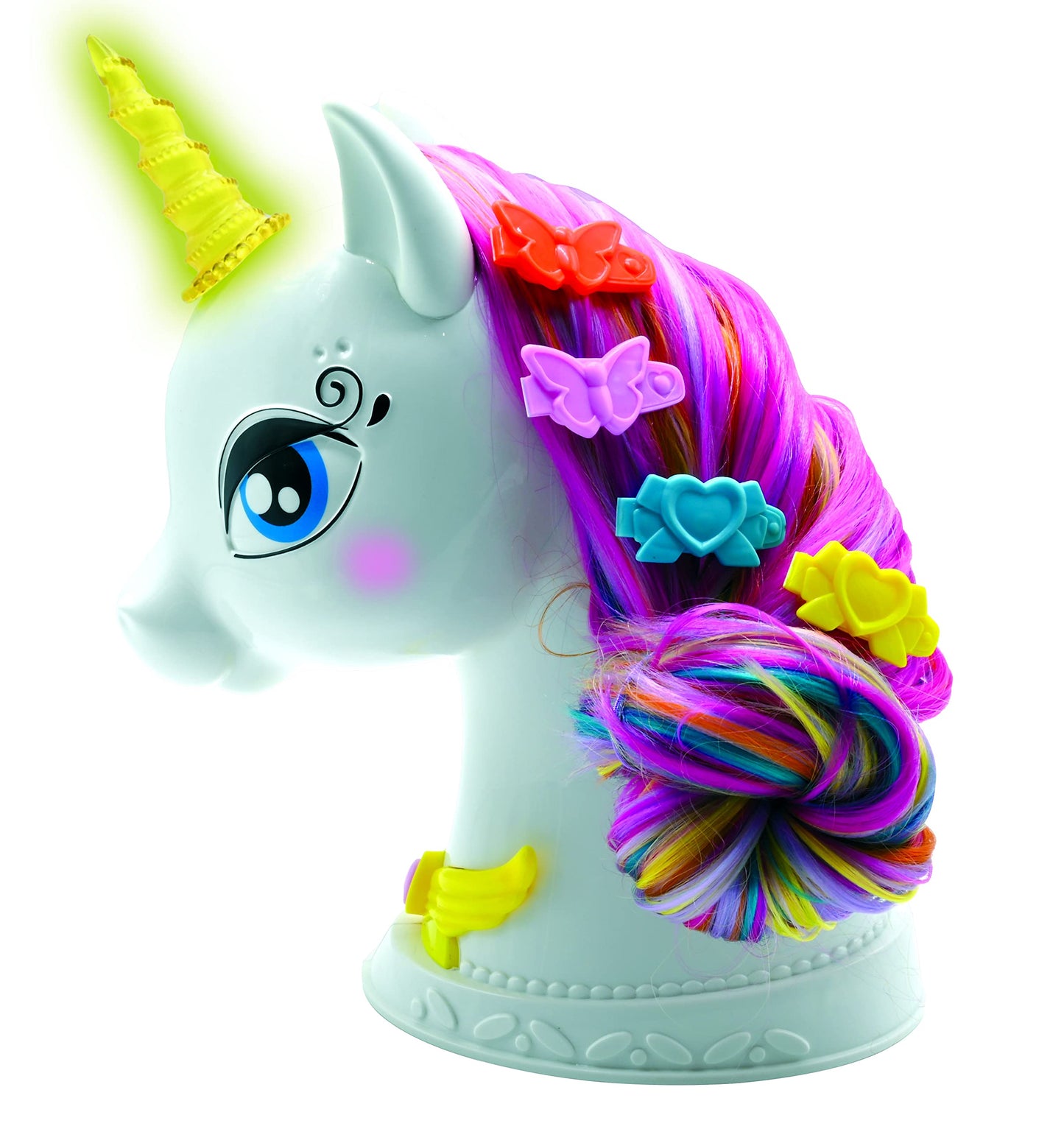 Lexibook - Interactive Style Head Unicorn To Sublimate, Long And Silky Hair, Interactive, Magic Musics With Set Of Accessories, For Kids 3+ - Shuni