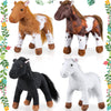 Skylety 4 Pcs Stuffed Horse Toy 8 Inch Horse Plush Stuffed Animals Cute Plush Assorted Toy Brown Animals Gifts Party Favors Supp