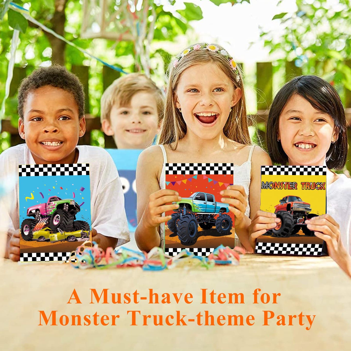 24Pcs Monster Truck Goodie Bags Monster Truck Party Favors Monster Truck Treat Bags Monster Truck Birthday Party Supplies For Bo