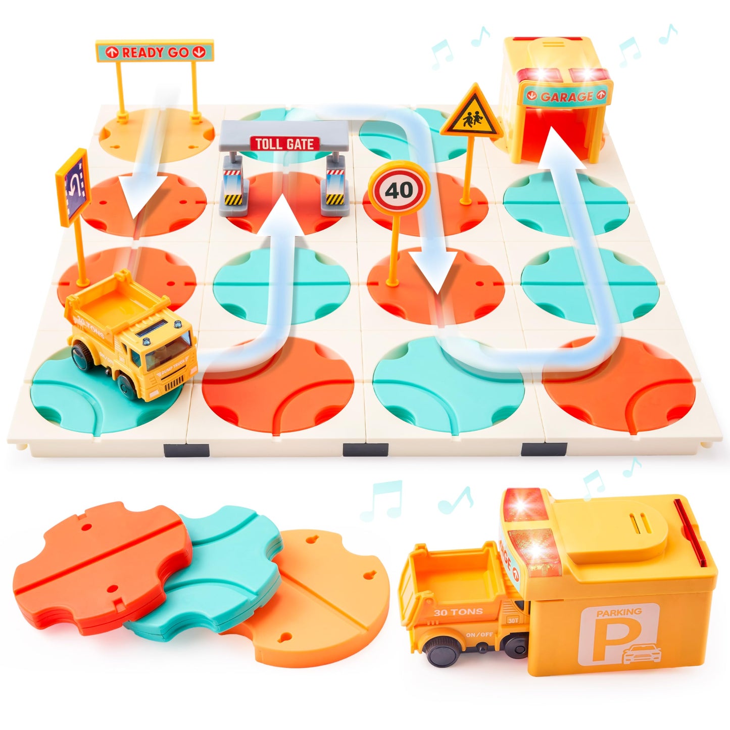Syncfun Kids Toy Stem Board Games, Montessori Construction Puzzle, Logic Road Builder, Ideal Birthday Party Gift For Boys & Girl