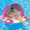 COOLCOOLDEE Pool Float with Canopy Cup Holder - XL Pool Chair Lounge Float with Adjustable Sun Shade Cover Drink Holder Ergonomic Headrest Inflatable Pool Float for mature-themeds