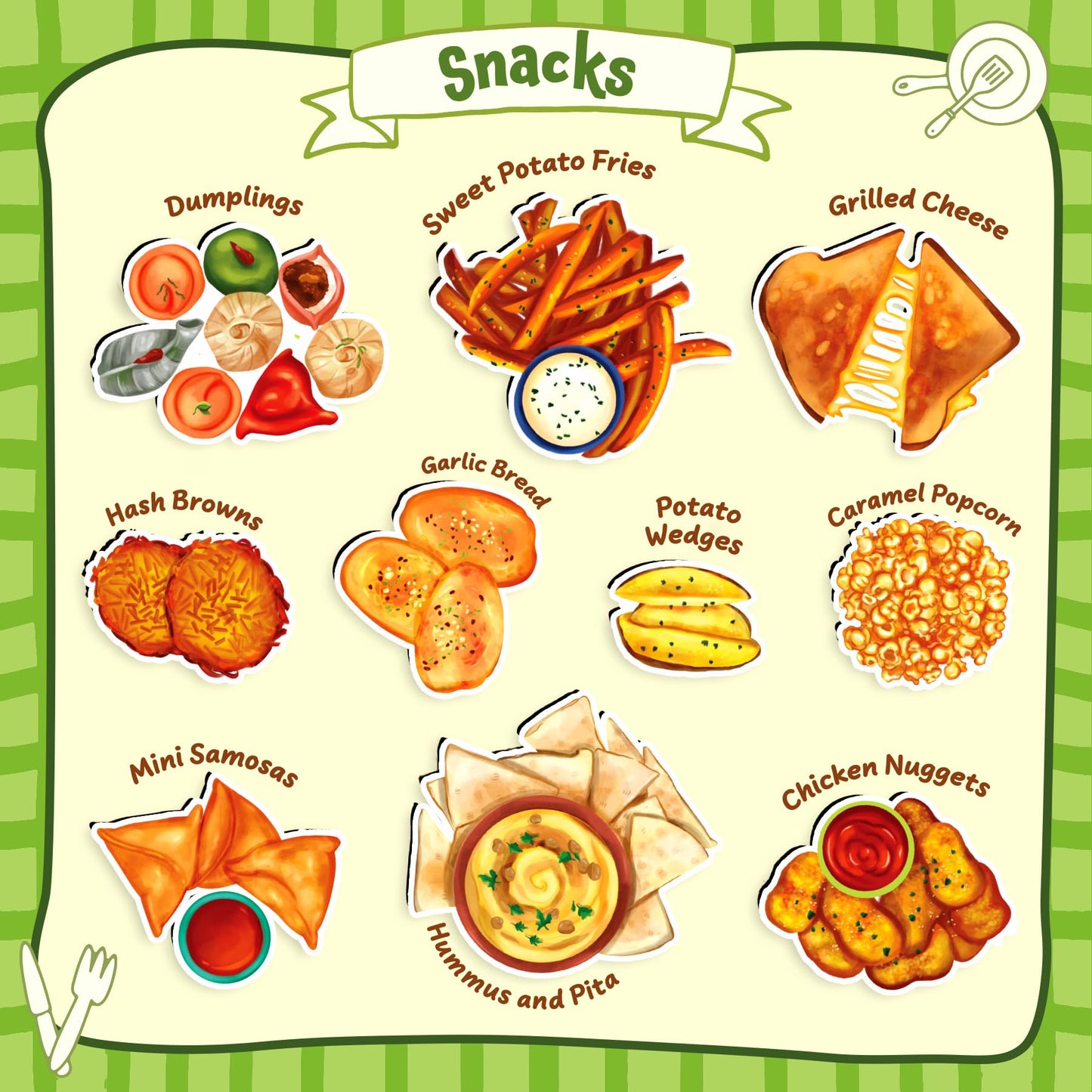 Skillmatics Pretend Play Playset - 100 Most Real Play Foods for Child's Play, Back-to-School Kitchen Accessories, Play Kitchen T