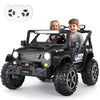Funtok 24V Ride On Truck For Big Kids, 2 Seater Electric Car W/Remote Control, 4Wd/2Wd Switchable, 4X200W Motor, Truck Bed Stora