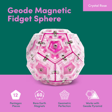 Speks Geode Magnetic Fidget Toy | Sensory Desk Toy for mature-themeds & Teens 14+ | Stress Relief Gift | Sphere Rose