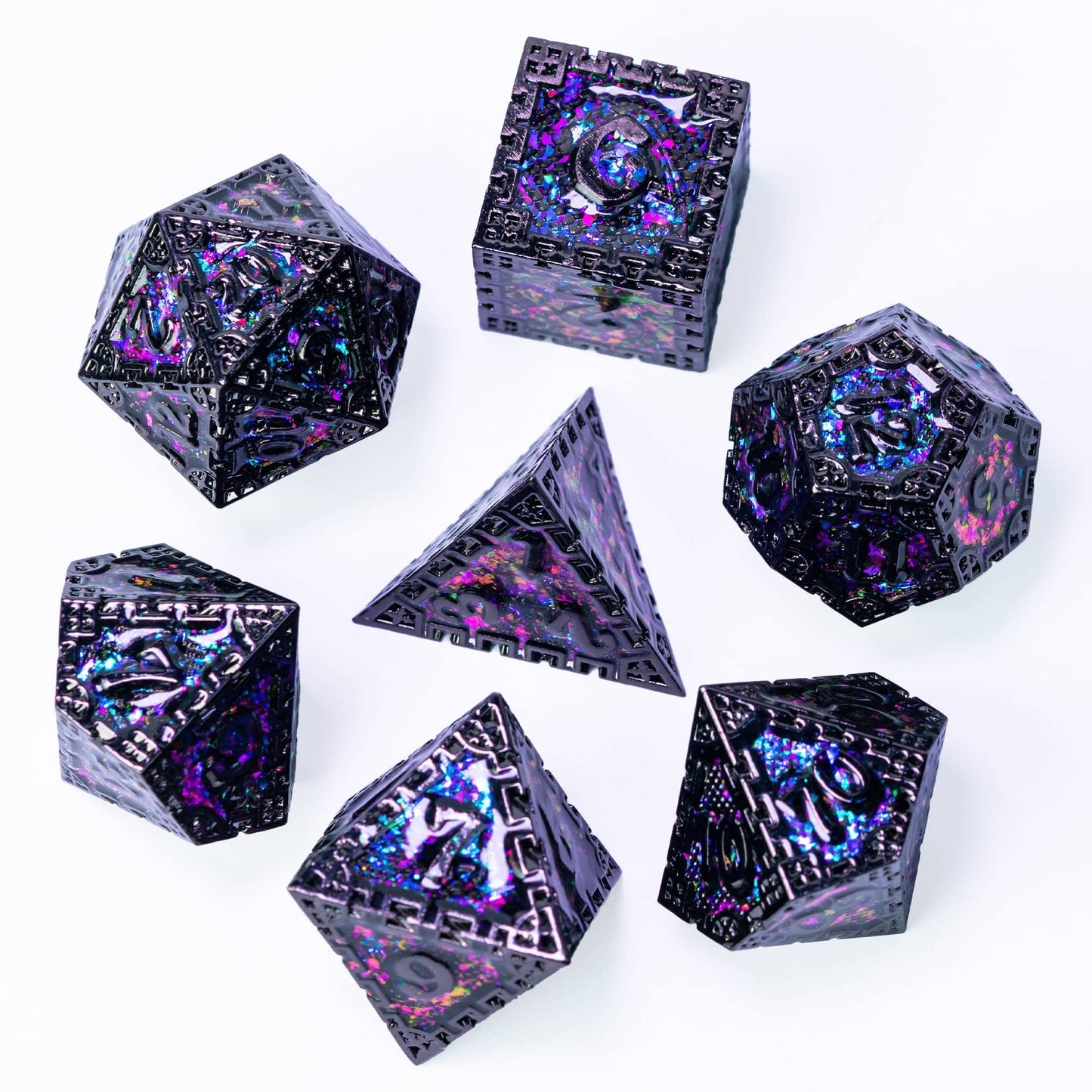 UDIXI Metal DND Dice Set, 7PCS Polyhedral D&D Dice Set Dragon d and d Dice for MTG Dungeons and Dragons Role Playing Games (Purp