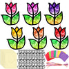 Supervitae 24 Sets Tulip Crafts Kits Mother s Day Crafts Spring Flower Paper Sun Catchers Art Kits DIY Tissue Paper Sign Make Y
