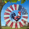 Rooster Metal Wind Spinners For Outdoor,Birthday Gifts For Women Mom Grandma, 12 Inch Garden Decor American Flag Wind Spinner Bi