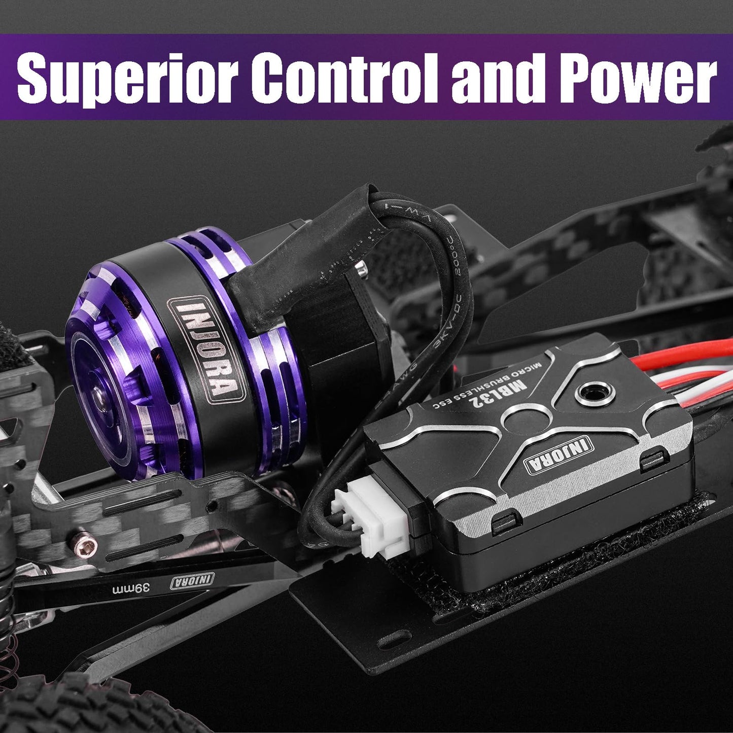 Injora 2400Kv Fat Viper 2204 Brushless Outrunner Motor With Mount And Brushless Mbl32 Esc For Axial Scx24 1/24 Rc Upgrade