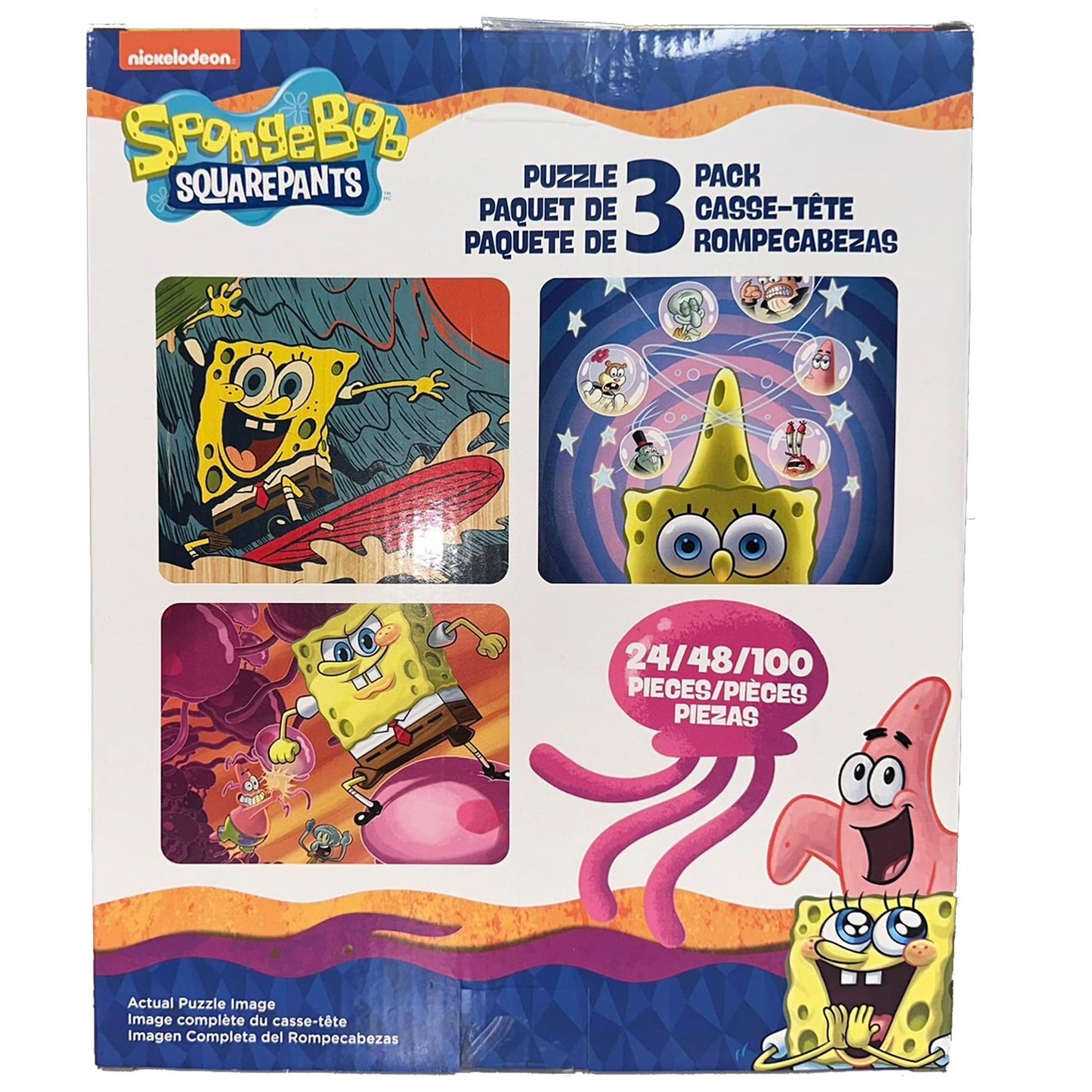 Spongebob Squarepants - 3 In 1 Jigsaw Puzzles For Kids. Great Birthday & Educational Gifts For Boys And Girls. Colorful Pieces Fit Together Perfectly. Great Preschool Aged Learning Gift.