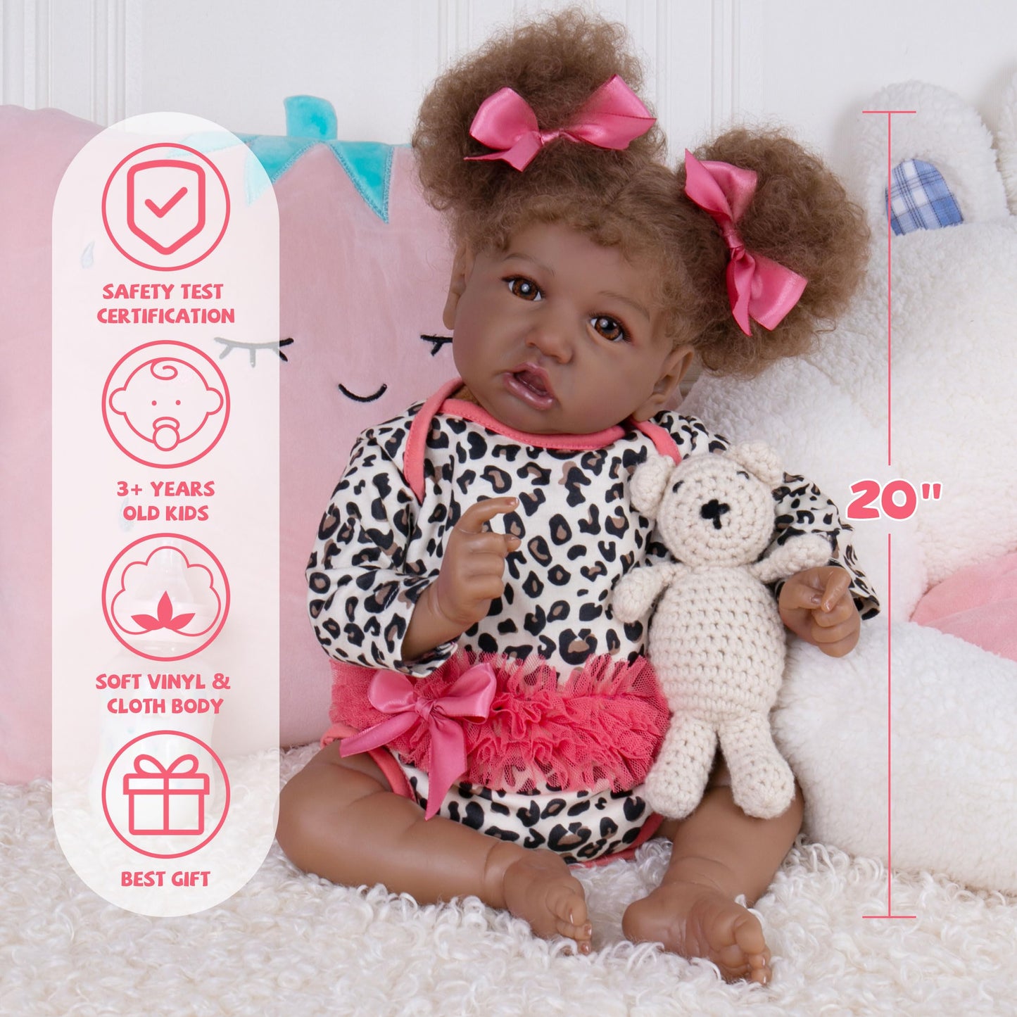 Milidool Black Reborn Baby Dolls Girl Lifelike Weighted African American Newborn Girl Dolls 20 Inch Realistic Baby Dolls That Lo