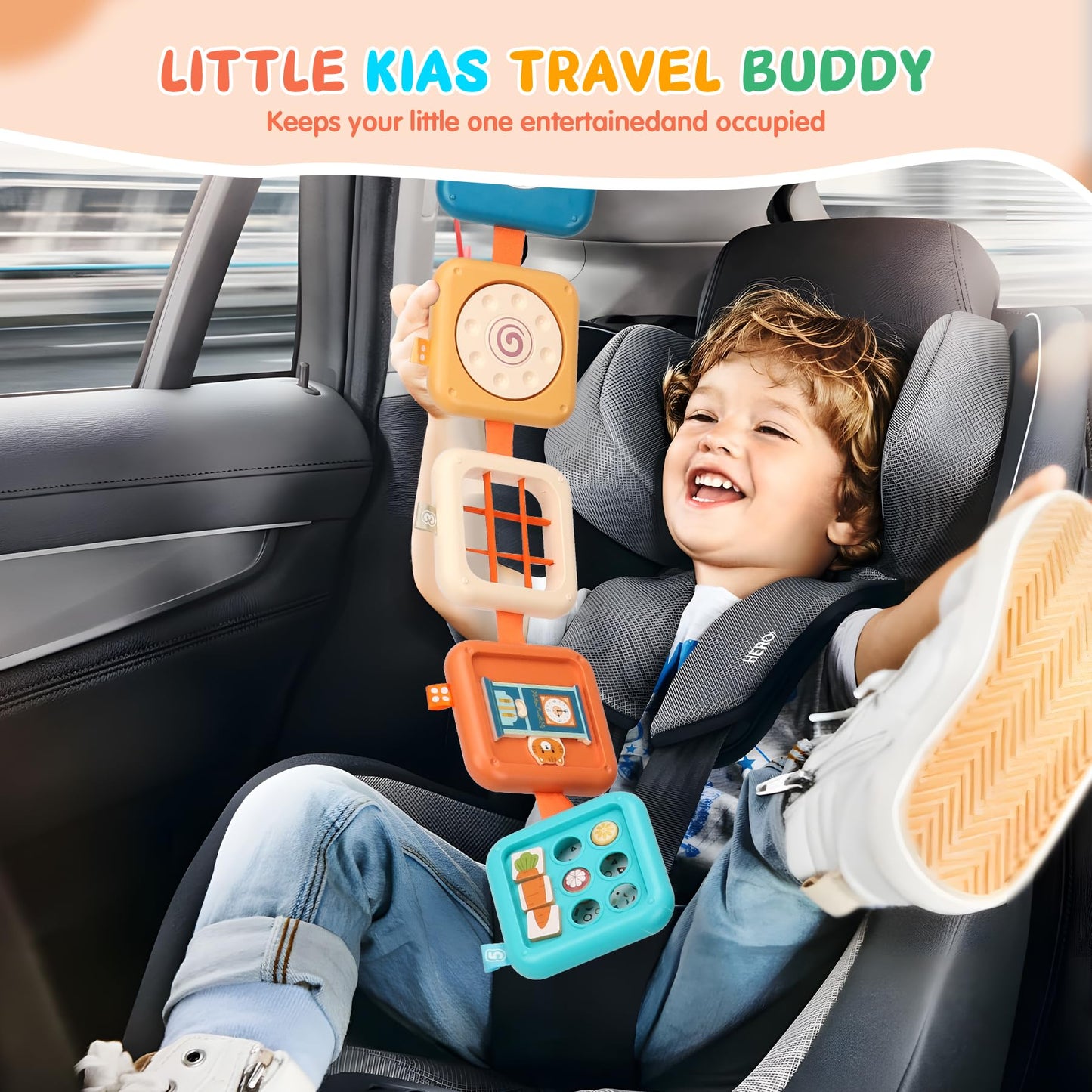 Sosushoe Busy Board For 1 Year Old, Montessori Toys For 1 Year Old, Baby Toys For 6-12 Months,Travel Activities Busy Board Busy