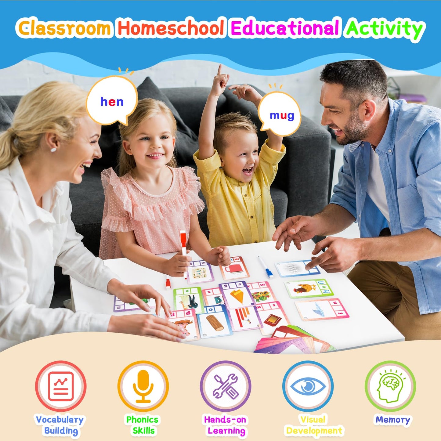 Alened Phonics Sight Words And Spelling Games, Phonics Game Pad For Kids Ages 4-6, Cvc Word Writing Activities, Preschool To Kin